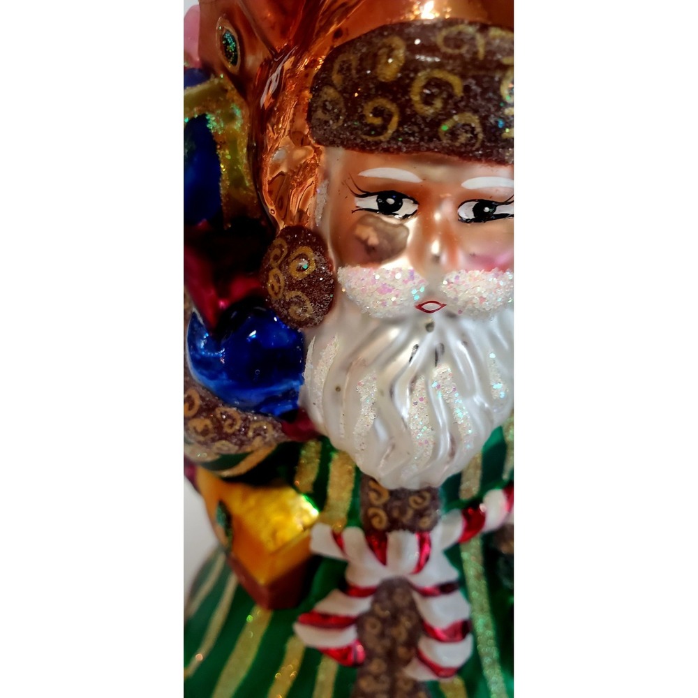 VTG Christopher Radko Ornament 1999 Christmas 8" Tall Emerald Santa 99-302-0 - Picture 12 of 16